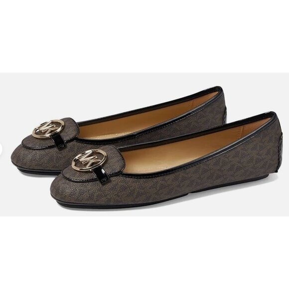 Michael Kors Shoes - NWB Michael Kors Lillie Logo Moccasin Flats Brown Size 8 $115 [jb]